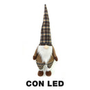 Pupazzo Gnomo in Tessuto con Led beige cm 30x22xh85