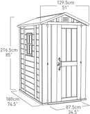 Casetta da Giardino Porta Attrezzi 129,5x216,5x188,5 cm in Resina Keter Factor 4x6 Beige