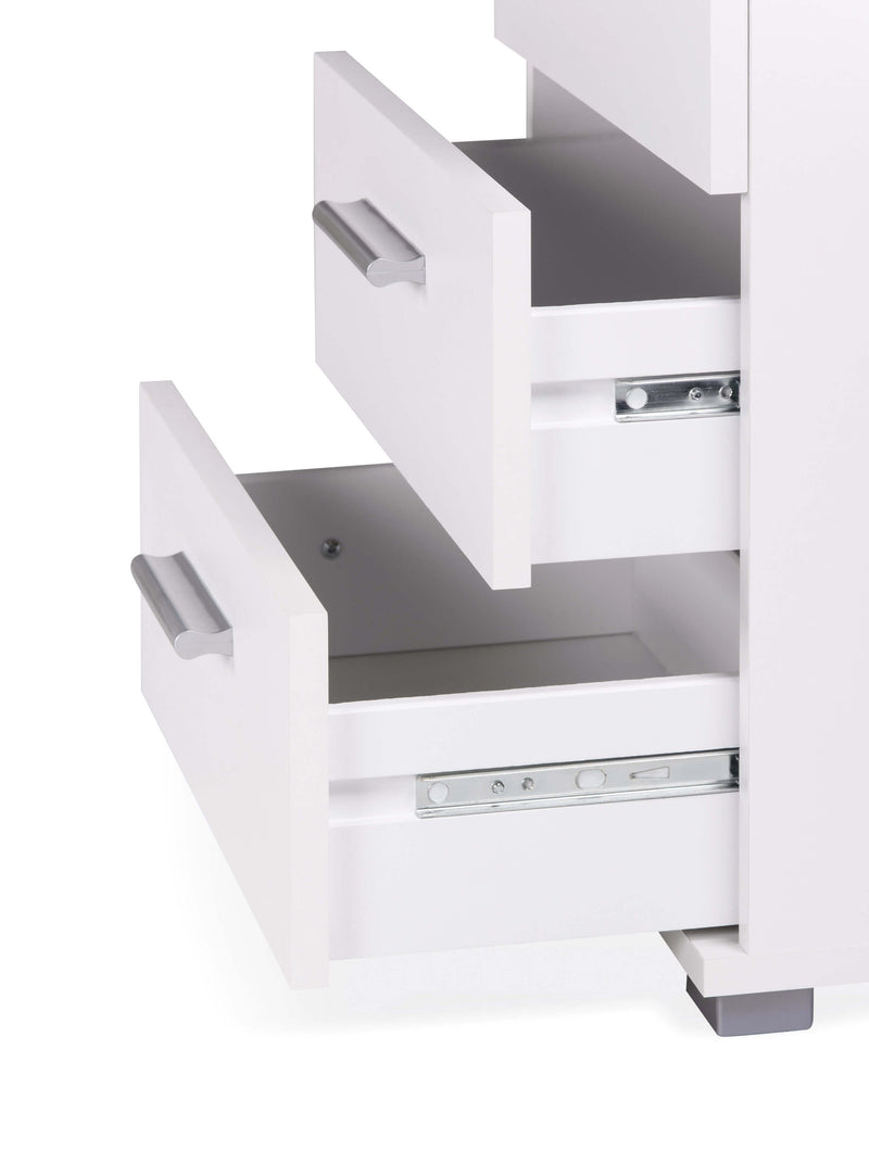 Comodino 2 Cassetti in Truciolato Fumer Frida Cemento