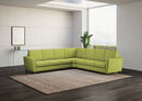Divano Angolare 7 Posti 288x288x85 cm Yasel in Tessuto Verde