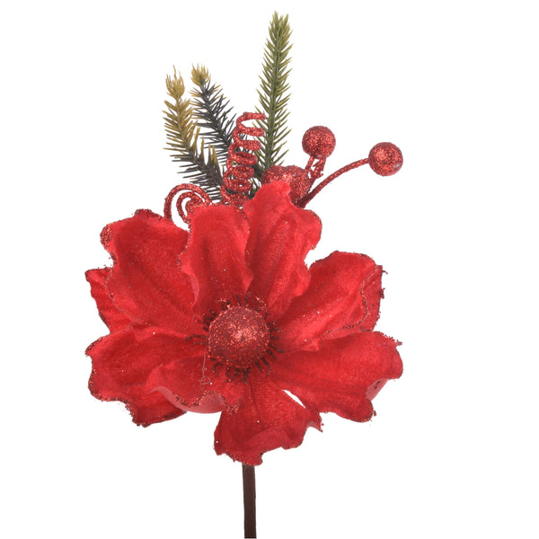 Set 12 Pick con Magnolia H21 cm Rosso sconto