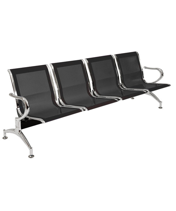 Panca per Sala d'Attesa 4 Posti in Acciaio Nero acquista
