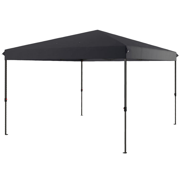Gazebo Pieghevole 3.6x3.6m con Apertura a Bottone Altezza Regolabile e Borsa con Ruote Nero acquista