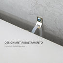 Armadio Guardaroba 2 Ante 80x50x179 cm in Legno MDF e Acciaio Grigio