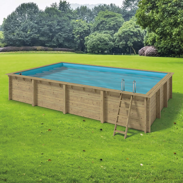 online Piscina Rettangolare Fuori Terra 800x500x144 cm in Legno
