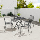 Tavolo da Giardino Ø80x73 cm Rotondo Pieghevole per 4 Persone in Alluminio e Plastica HDPE Grigio      