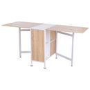 Tavolo Pieghevole Salvaspazio con 4 Scompartimenti Rovere e Bianco 169x62x75 cm 