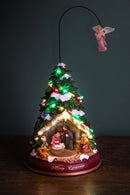 Abete con Natività con musica luci e movimento 42 cm in Resina