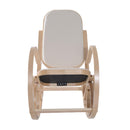 Poltrona a Dondolo in Legno Stile Classico Crema 