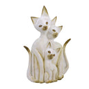 Statuina Gatto in legno bianco marrone cm 26x7xh40