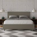 Letto Matrimoniale Giroletto con Alzata Comoda Imbottito in Similpelle Adele Cappuccino Varie Misure