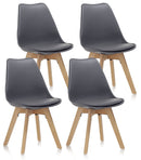 Set 4 Sedie 48,5x47x81,5 cm in Similpelle Grigio