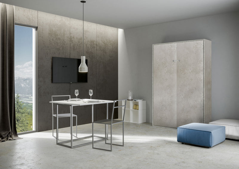 Letto Matrimoniale Francese a Scomparsa Salvaspazio Kentaro H210,5 Cashmere Grigio