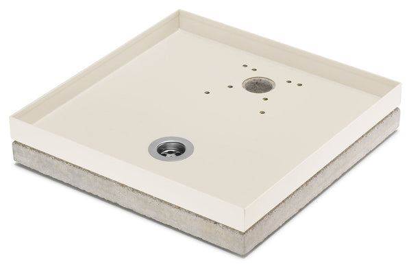 sconto Base Portaciottolo per Fontane 40x40x8 cm in Metallo con Base in Cemento Belfer 42/BSE/10 Avorio