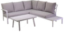 Set Salotto da Giardino Divano Angolare e Tavolino in Alluminio Boston Bianco