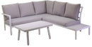 Set Salotto da Giardino Divano Angolare e Tavolino in Alluminio Boston Bianco