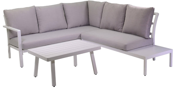 online Set Salotto da Giardino Divano Angolare e Tavolino in Alluminio Boston Bianco