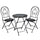 Set Tavolino e 2 Sedie Ø60xh70,5 cm in Metallo Nero