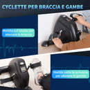 Mini Pedaliera Cyclette per Gambe e Braccia Max 120Kg con LCD  Cyclo Nero