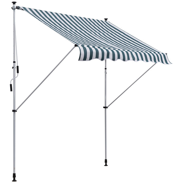 Tenda da Sole a Muro 200x150 cm con Pali di Supporto Bianco, Verde prezzo