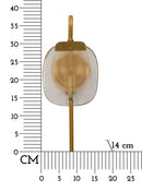 Lampada da Muro Softy 15x14x38 cm in Vetro e Ferro Oro e Naturale      