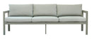 Divano 3 Posti da Giardino 213x60x75 cm Marsiglia in Alluminio Tortora e Grigio Cenere