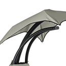 Sedia Dondolo Pensile Relax Chaise Longue con Tettuccio 190x105x205 cm Telly Panna Scuro 