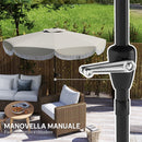 Ombrellone da Giardino Rotondo Ø270x240 cm con Manovella in Metallo e Poliestere Grigio Chiaro      