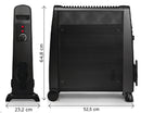 Radiatore Elettrico Romeo 1000-2000 W Calore su 3 Lati con Pannello in Mica Nero