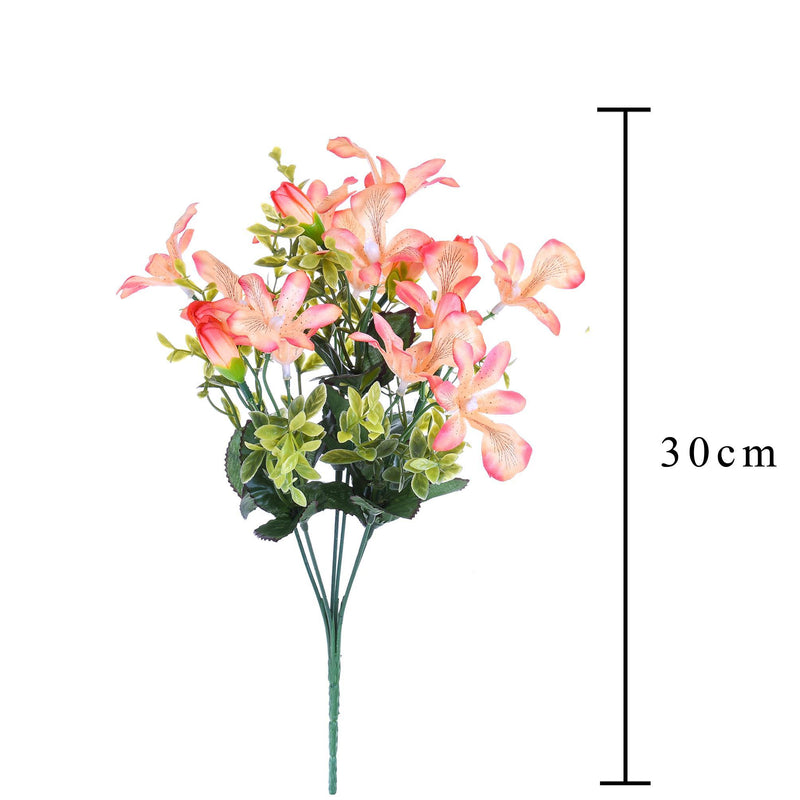 Set 8 Bouquet Artificiali Mini di Orchidee Altezza 30 cm 