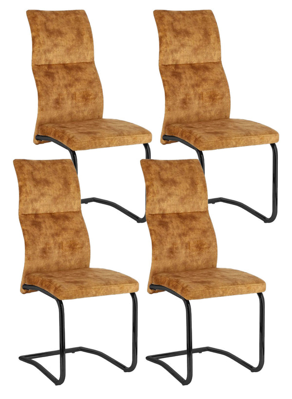 acquista Set 4 Sedie 43,5x62x102h cm Thelma Velluto Giallo