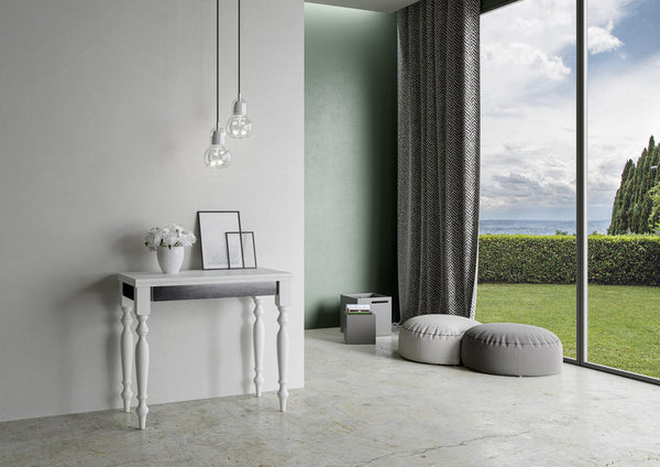 Consolle Allungabile 90x45-90x80 cm in Nobilitato Bianco online