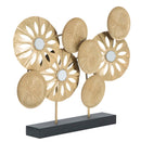 Scultura Panel 50x7x42 cm in Ferro Oro e Nero