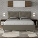 Letto Matrimoniale con Alzata Comoda Imbottito in Similpelle Appia Cappuccino Varie Misure
