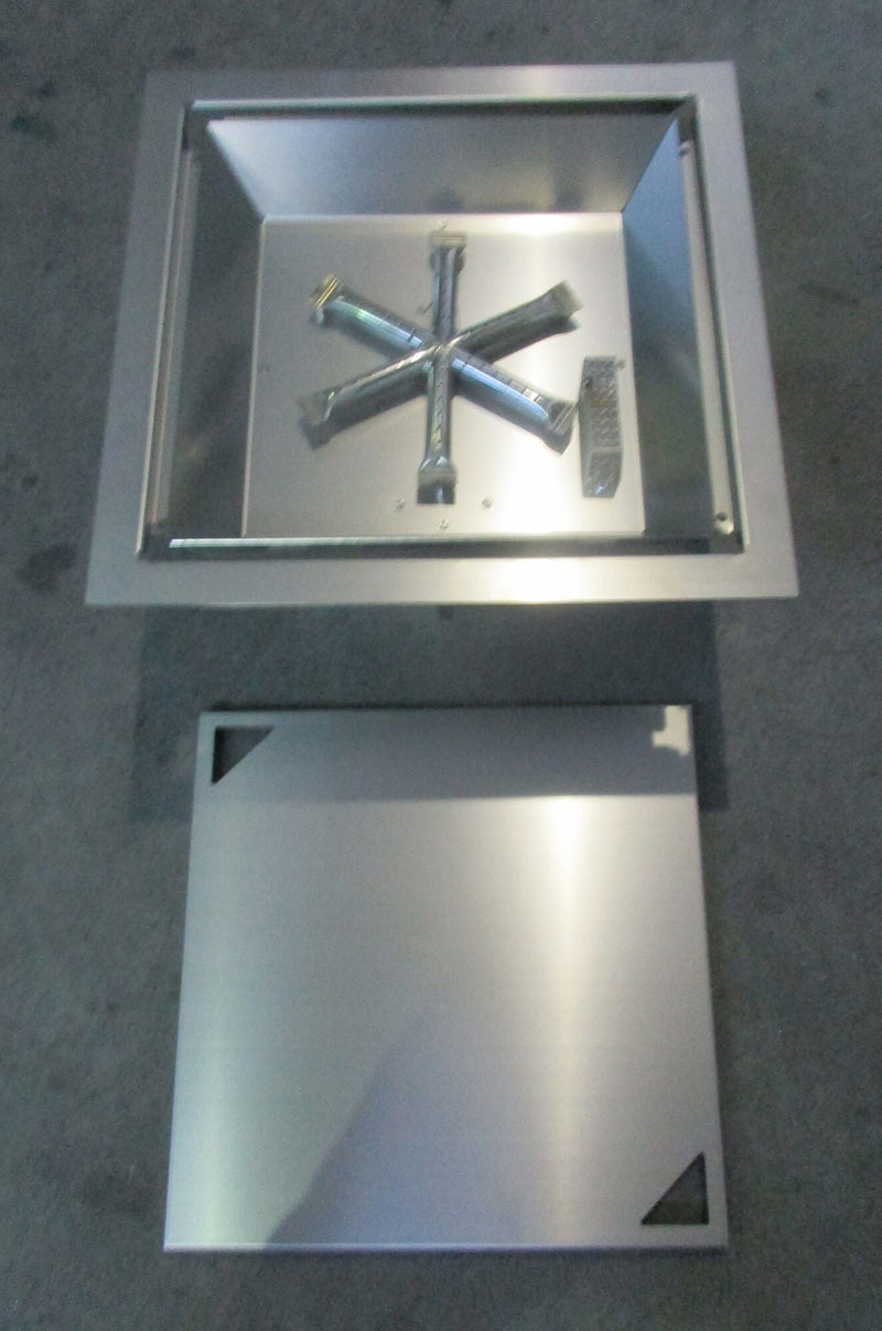 Bruciatore a Gas GPL da Incasso Effetto Camino 46x46x20 cm 9,7 kW in Acciaio Italkero Square