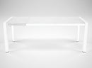 Tavolo da Pranzo Allungabile in Metallo e Top in Vetro 160/210x90x76cm TFT  Glass Bianco
