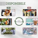 Compostiera da Giardino Girevole 71x65x96 cm a 2 Sezioni con 8 Prese d'Aria Acciaio e PP Nero      