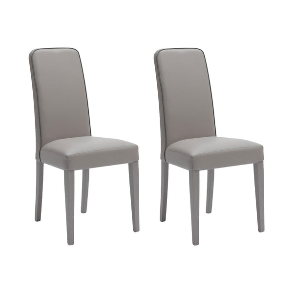 prezzo Set 2 Sedie 59x46xH99 cm in Similpelle Anita Grigio Scuro