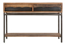Console Yellowstone 118x40x80 cm in Legno di Acacia e Ferro Marrone e Nero