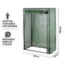 Serra per Piante a Fusto 100x50x150 Telaio in PP e PE e Struttura in Acciaio Verde      