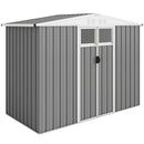 Capanno da Giardino 246x117x180 cm Porta Attrezzi con 2 Porte in Acciaio Zincato Grigio Chiaro      