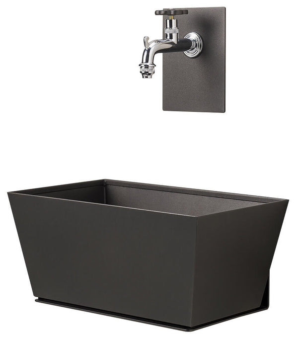 sconto Fontana a Parete da Giardino con Rubinetto e Vasca Belfer 42/PRQ Antracite