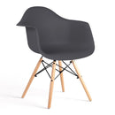 Set 4 Sedie di Design con Braccioli 62,5x44x80 cm Federica Grigio