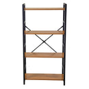Libreria 4 ripiani 60x28xh117 cm in Metallo e Legno Achille Naturale