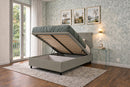 Letto 1 Piazza e Mezza Contenitore Imbottito Similpelle Cappuccino Boxmax Testata Flat Varie Misure