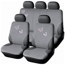 Set Coprisedili Anteriori e Posteriori Universali in Poliestere e Spugna Butterfly Grigi