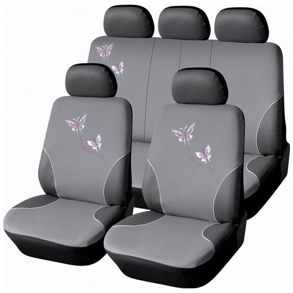 prezzo Set Coprisedili Anteriori e Posteriori Universali in Poliestere e Spugna Butterfly Grigi