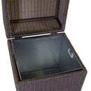 Pattumiera da Esterno Quadrata in Polyrattan 45,5x45,5x89 cm Atlanta Grigio