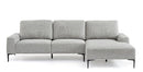 Divano 3 Posti con Penisola 260x78/135x83 cm  in Fibra di Polipropilene Washington Grigio Chiaro