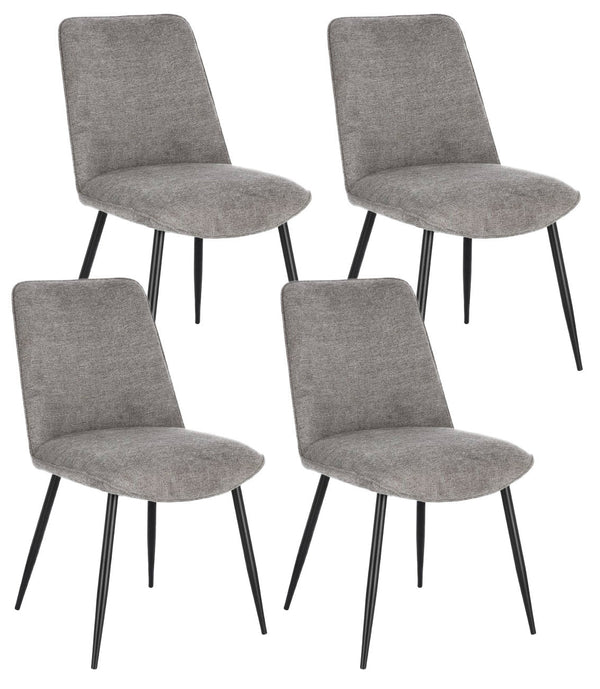 Set 4 Sedie 48x62x84 cm Cora in Tessuto Nero e Grigio Scuro prezzo